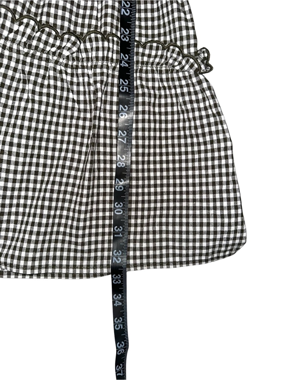 Tuckernuck Pomander Place Selena Gingham Puff Sleeve Tiered Mini Dress LARGE - Picture 7 of 7